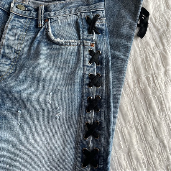 GRLFRND Karolina High Rise Lace Up Jeans 27 - Picture 4 of 10